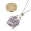 Brass Pouch Necklace Making for Gemstone Nugget NJEW-JN04369-01-5