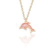 Summer Beach Dolphin Alloy Enamel Pendant Necklaces FS-WG5B62D-01-1