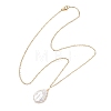 Baroque Natural Keshi Pearl Teardrop Pendant 304 Stainless Steel Cable Chain Necklaces for Women NJEW-JN05757-4
