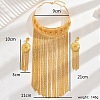 Exaggerated Tassels Iron Choker Necklace & Dangle Stud Earrings Jewelry Sets for Banquet Wedding PQ3170-1