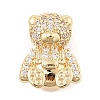 Brass Micro Pave Cubic Zirconia Slide Charms ZIRC-I068-13G-2