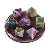 Natural Indian Agate Platonic Sacred Stones Geometry Set G-H240-01H-1