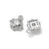 Brass Micro Pave Clear Cubic Zirconia Charms KK-P355-20P-2