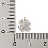 Clover Rack Plating Brass Micro Pave Clear Cubic Zirconia Charms KK-P277-13P-3