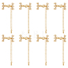 8Pcs Brass Micro Pave Clear Cubic Zirconia Slide Lock Clasps HJEW-UN00140-1