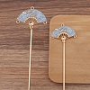 Ancient Style Alloy with Enamel Hair Stick Finding PW-WGFFA7F-06-1