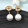 304 Stainless Steel Pave Clear Cubic Zirconia Stud Earrings SA-CBADCF0-01G-1