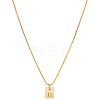1Pc Stainless Steel Letter Rectangle Pendant Necklaces NJEW-LP0001-34U-G-1