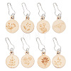 Wooden Pendant Stitch Markers FIND-WH0110-776-1