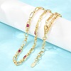 5MM Brass Pave Cubic Zirconia Oval Link Chain Necklaces NJEW-D324-01G-02-4