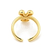 Brass Letter Open Cuff Rings for Women RJEW-G313-01Y-G-3