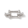 925 Sterling Silver Micro Pave Clear Cubic Zirconia Fold Over Clasps SE-CBAF1B0-04P-1