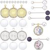 DIY Flat Round Pendant Brooch Making Kits DIY-CA0004-03-1