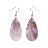 Natural Amethyst Teardrop Dangle Earrings EJEW-G331-01G-02-3