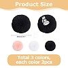 6Pcs 3 Styles Handmade Faux Rabbit Fur Pom Pom Ball & Iron Shoe Clip HJEW-HS00119-2
