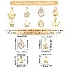   16Pcs 8 Style Brass Micro Pave Cubic Zirconia Pendants ZIRC-PH0001-17-4