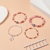 4Pcs 4 Style Natural Mixed Gemstone Beaded Stretch Bracelets Set BJEW-JB09263-6