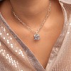 Mother's Day 304 Stainless Steel Pave Cubic Zirconia Irregular Disc with Hollow Word MAMA Pendant Necklaces for Women WGBC73E-02-2