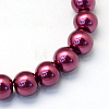Baking Painted Pearlized Glass Pearl Round Bead Strands HY-Q330-8mm-72-2