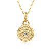 Brass Micro Pave Clear Cubic Zirconia Pendants Necklaces for Women NJEW-B092-01G-1