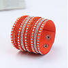 9-row Suede Cord & Rhinestone & Alloy Rivet Wrap Bracelets WG9BE7D-11-1