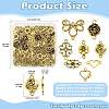 64Pcs 8 Styles Tibetan Style Alloy Heart Flat Round Flower Links Connector Charms TIBE-FS0003-34-3
