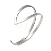 201 Stainless Steel Open Cuff Bangles for Women BJEW-M044-01P-1