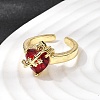 Glass Cuff Open Rings RJEW-P178-01D-G-3