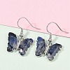 Natural Sodalite Brass Dangle Earrings EJEW-M081-01P-09-5