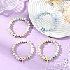 Glass & Synthetic Turquoise Beaded Bracelets BJEW-JB13889-02-1