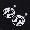 201 Stainless Steel Dangle Stud Earrings EJEW-T008-JN758-1