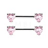 Heart Alloy Cubic Zirconia Nipple Barbell Rings WG1BFA6-03-2