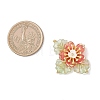 Brass Glass Seed Beaded Flower Pendants PALLOY-MZ01118-01-2