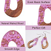 Fashewelry 30Pcs 15 Style Transparent Resin & Walnut Wood Pendants RESI-FW0001-03-11