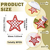 8Pcs Star with Lattice Computerized Embroidery Polyester Iron on/Sew on Patches PATC-TA0001-49B-5