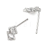 SHEGRACE Brass Micro Pave Clear Cubic Zirconia Stud Earring XGRQ4N558-729P-2