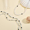 Baking Paint Pearlized Glass Pearl Round Beaded Long Necklaces NJEW-SW00066-02-5