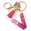 Alloy Resin Butterfly Keychains KEYC-TADJ0002-02G-V-2