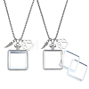 2Pcs Stainless Steel Chain Necklaces NJEW-DR00047-1