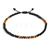 Adjustable Natural Tiger Eye & Lava Rock Round Beaded Braided Anklets for Women FS-WGF1439-01-2