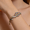 Elegant Alloy & Colorful Rhinestone Link Bracelets WG00069-01-1