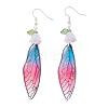 4 Pairs Brass Wing Dangle Earrings EJEW-TA00695-5