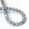 Frosted Natural Polychrome Jasper/Picasso Stone/Picasso Jasper Beads Strands LS-G-E334-6mm-24-3