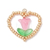 MIYUKI Glass Seed Beaded Heart and Flower Pendants PALLOY-MZ01079-03-1