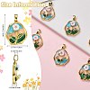 5Pcs Brass Enamel Pendants KK-SZ0002-58B-2