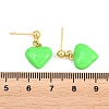 Valentine's Day Heart Brass Enamel Dangle Stud Earrings EJEW-Z164-19G-04-4