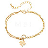 Four Leaf Clover 304 Stainless Steel Charm Bracelets UY0745-1-4