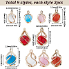 SUNNYCLUE 18Pcs 9 Styles Resin Imitation Cat Eye Pendants KK-SC0003-76-2