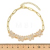 Alloy Full Crystal Rhinestone Butterfly Link Chain Anklets AJEW-AN00813-4