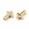 Rack Plating Brass Cubic Zirconia Beads KK-B051-06G-01-2